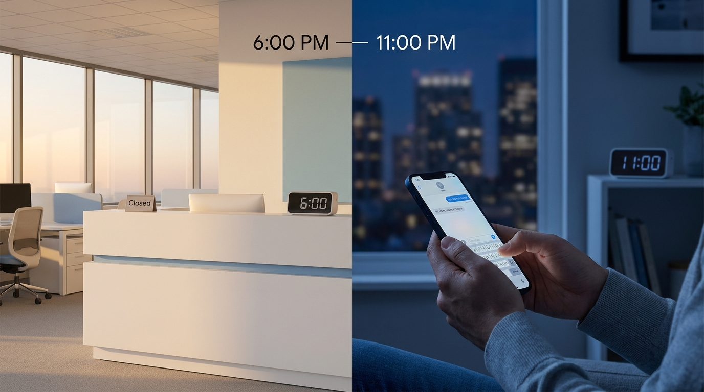 Your Front Desk Closes at 6PM. Your Customers Message at 11PM. Here's What Happens to That Message